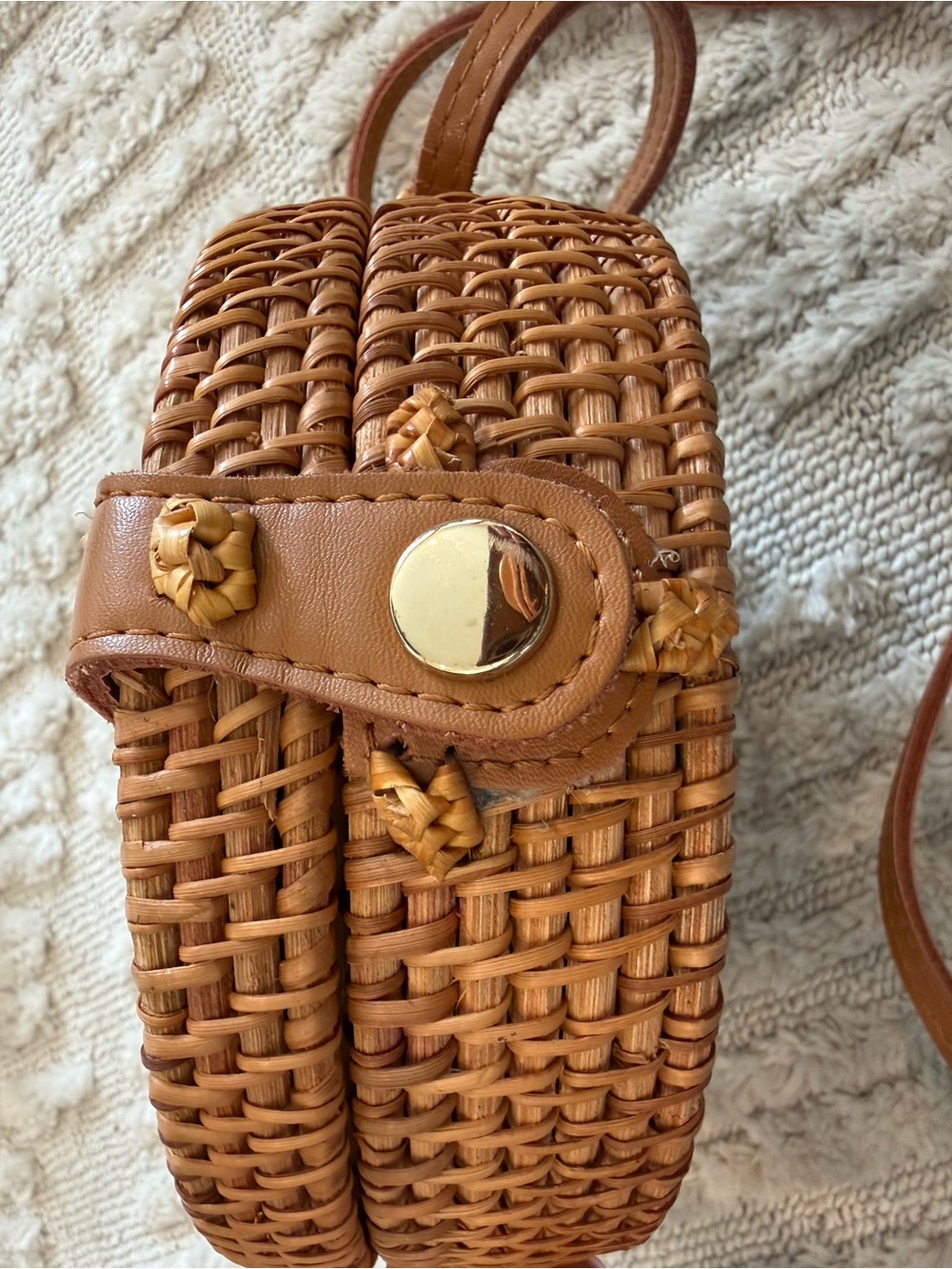 Urban Outfitters Woven Round Crossbody Bag - Tan Brown - Picture 2 of 4